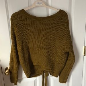 Express sweater with lace up detail